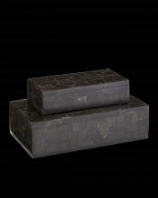  1200-0452 - Black Bone Mosaic Box Set of 2