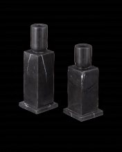  1200-0952 - Lithos Black Candle Holder Set of 2